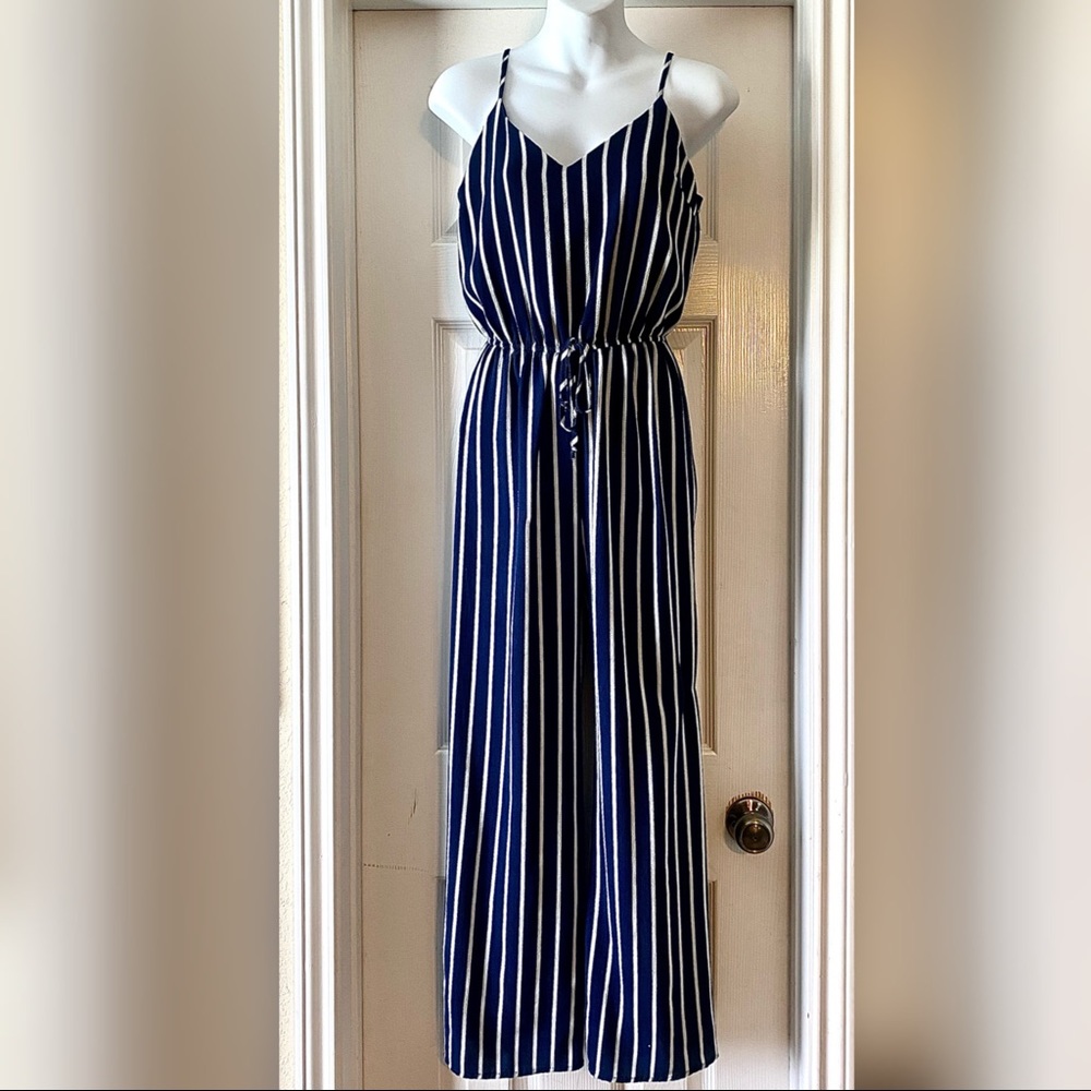 Ambiance | Blue & White Jumpsuit | Small